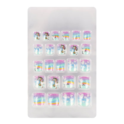 Uñas postizas decoradas para niñas - UNICORN KISSES